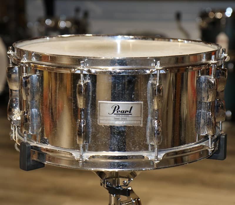 Used Pearl Steel Shell Snare Drum 14x6.5