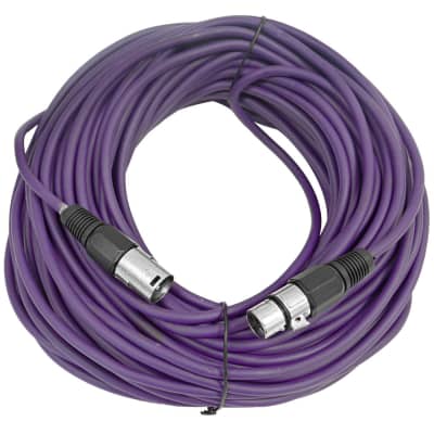 SEISMIC AUDIO Purple 100' XLR Microphone Cable Mic Cord image 1