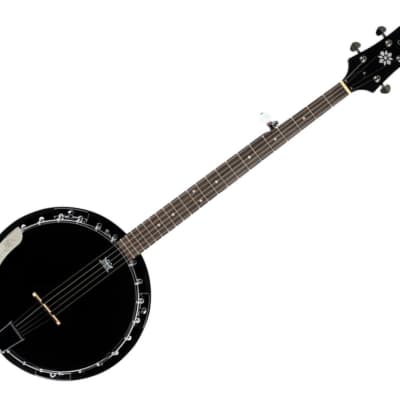 Ortega Guitars OBJ250-SBK Raven Series 5-String Banjo - Black image 1
