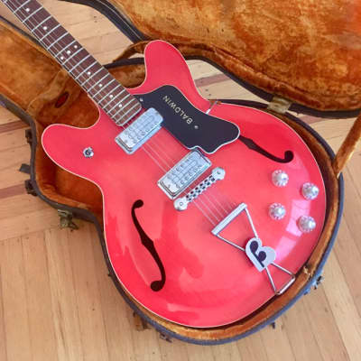 Baldwin 706 electric guitar c 1960s Cherry red original vintage burns vox uk gretsch image 2