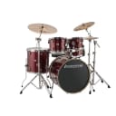Ludwig Element Evolution 5-piece Complete Drum Set w/ Zildjian Cymbals, Red Sparkle