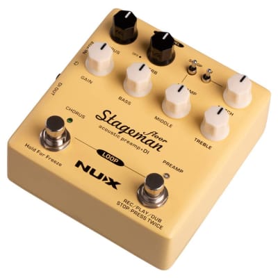 NUX Stageman Floor Acoustic Preamp/DI Pedal with Chorus, Reverb,Freeze and 60 seconds Loop for Acoustic Guitar,Violin,Mandolin,Banjo image 4