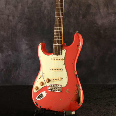 Fender USA Custom Shop MBS Michael Landau 63 Strat Relic Fiesta Red Over 3CS Left Hand by Jason Smith [SN R90611] [02/27] image 3