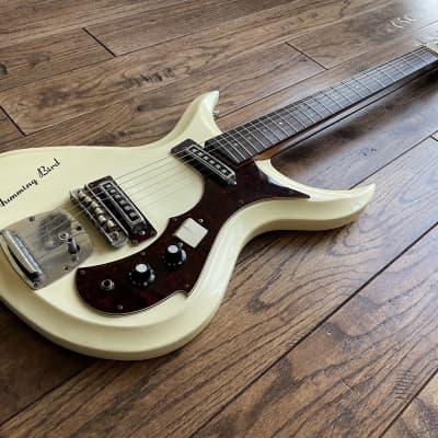 Vintage 1960s Tokai Humming Bird 100S Electric Guitar Cream MIJ mosrite image 4