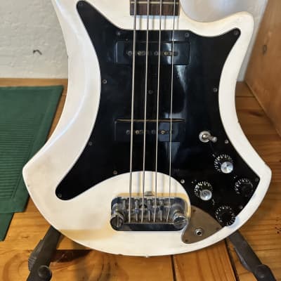 late 70s white Guild B-302 bass for sale