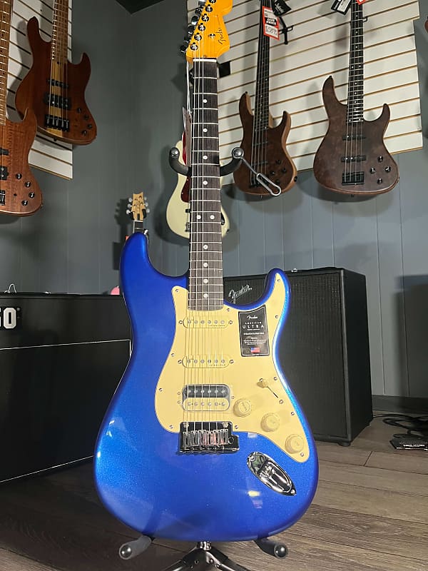 Fender American Ultra Stratocaster HSS Cobra Blue w/ Rosewood Fretboard image 1