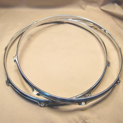 Generic Set of 14 inch 8 Hole Chrome Snare Drum Hoops Rims  Lot 75-02 image 1