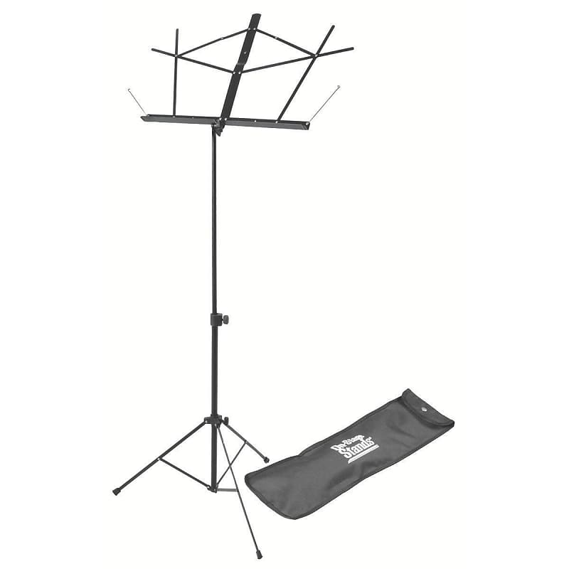 On Stage Compact Sheet Music Stand (Black, with Bag) image 1