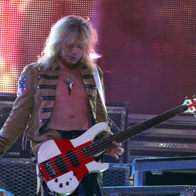 Rick Savage's, Def Leppard Washburn XB925 "St. George's Cross"5-String Bass Guitar PLUS Signed Touring Collection. Iconic! (#RS 5019) image 8