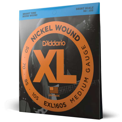 2 Sets of D'Addario EXL160S Nickel Wound Short Scale Medium Bass Guitar Strings 50-105 image 3