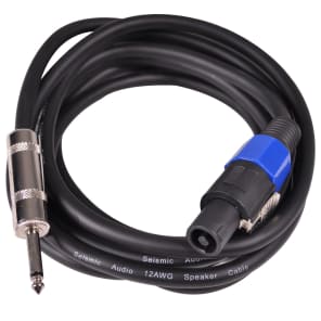 Seismic Audio SASPT12-15 12-Gauge Speakon to 1/4" TS Speaker Cable - 15'