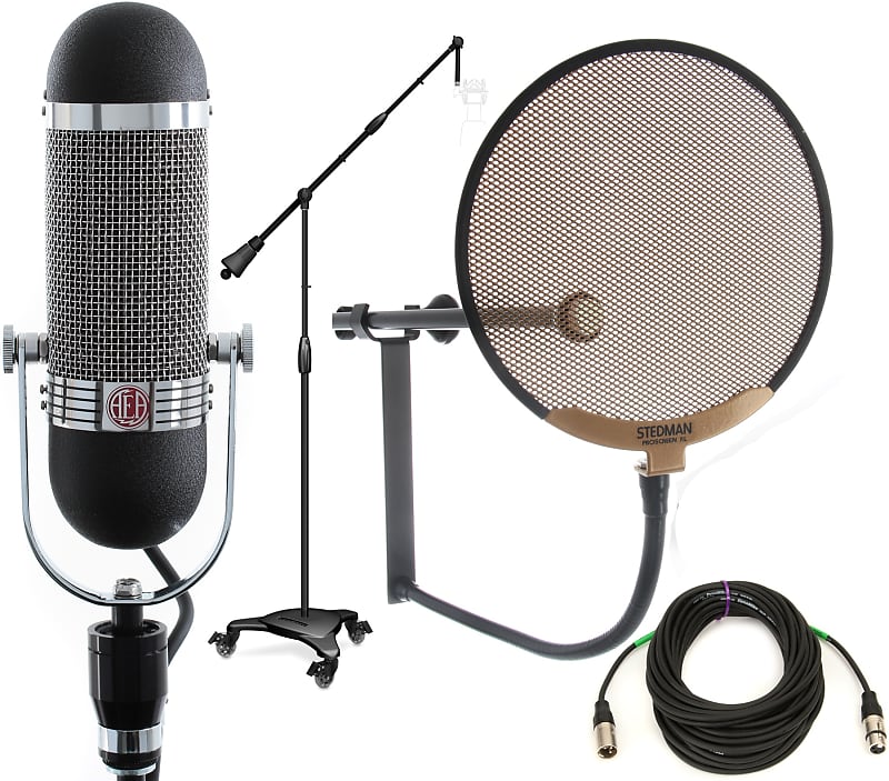 AEA R84 Ribbon Microphone Bundle with Stand Pop Filter and Reverb