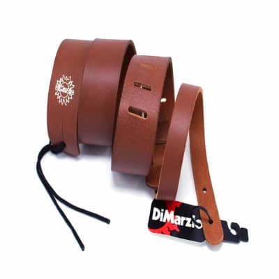 DiMarzio Custom Italian Leather Acoustic Guitar Strap - BROWN, #DD3242BN for sale