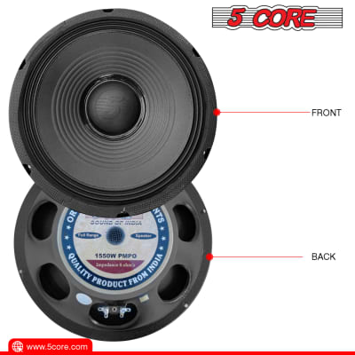 5 Core 12" Inch PA DJ Audio Subwoofer PAIR Replacement Speaker 1550 W , 8 Ohm , 60 oz Magnet -FR 12155 2pcs image 6