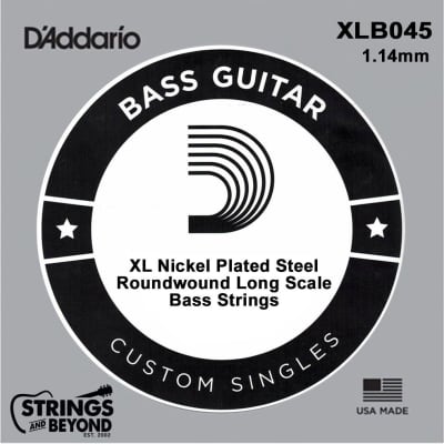 D'Addario XLB045 Nickel Wound Bass Guitar Single String, Long Scale, .045 image 1