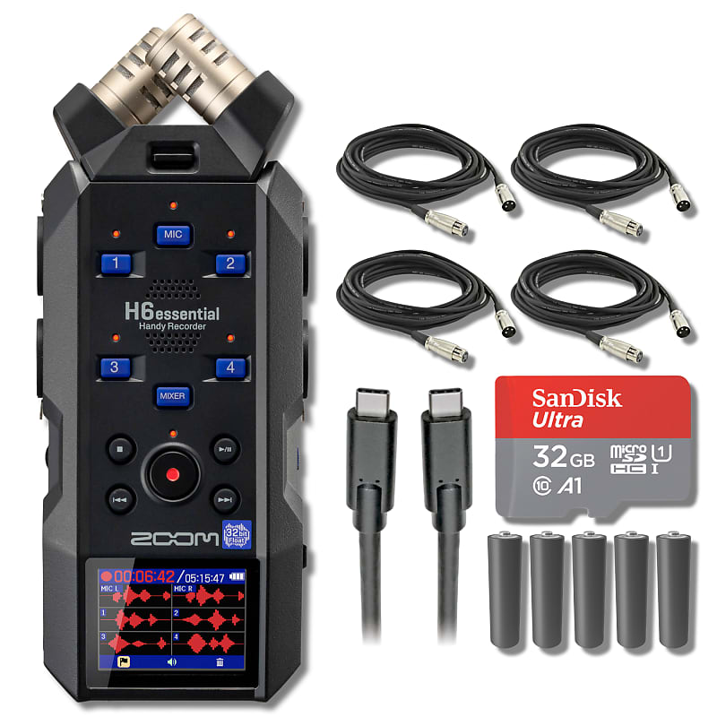 Zoom H6essential 6-Track 32-Bit Float Portable Audio Recorder | Reverb