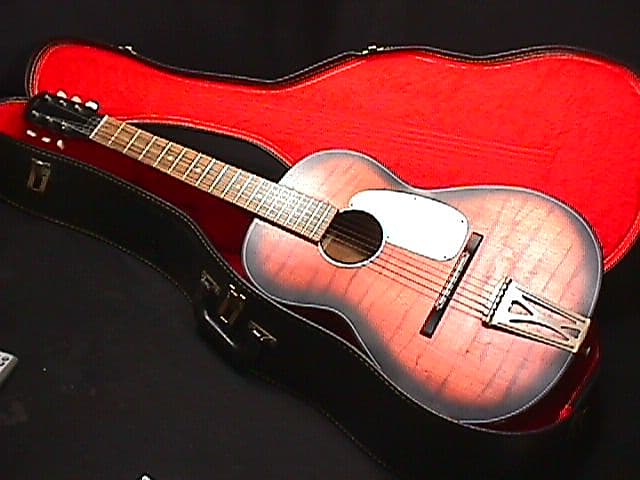 A Vintage Kingston Solid Wood Acoustic Parlor Style Guitar in a Case & Ready to Play   2 G image 1