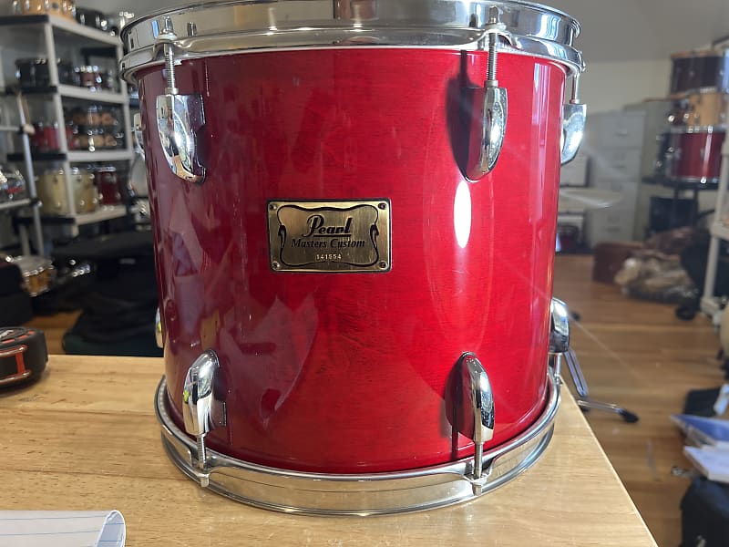 Pearl Master MMX maple rack tom 1990s - Red stain13”x 11” liquid finish  13”x11”
