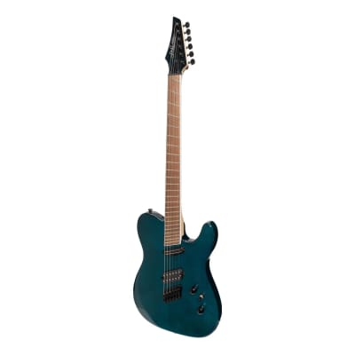 J&D Luthiers TF60 Contemporary 'TL' Style Multi-Scale Electric Guitar | Transparent Blue for sale