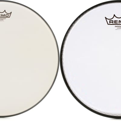 Remo Ambassador Coated Drumhead - 14 inch  Bundle with Remo Emperor Clear Drumhead - 10 inch image 1