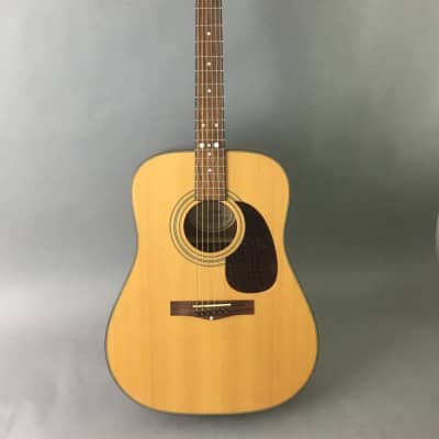 Vintage Fender Dreadnought Acoustic Guitar Spruce Top 1990s Natural Satin Players Campfire Guitar image 1