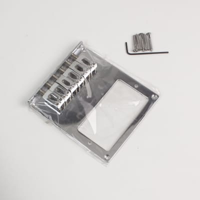 Tele style Guitar bridge w/ Humbucker pickup hole ,Modern 6-Saddle ,Chrome