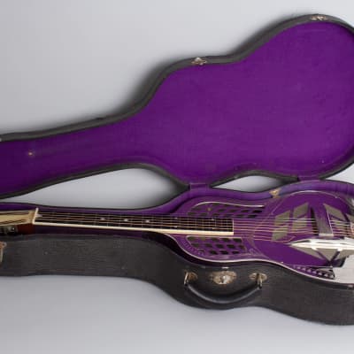 National  Style 3 Tricone Squareneck Resophonic Guitar (1931), ser. #2396, original black hard shell case. image 10