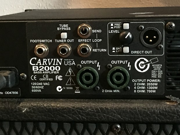Carvin B2000 Mono Block Bass Amp Head 2000's Black | Reverb