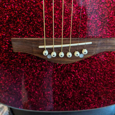 Daisy Rock 6225 Deep Pink Sparkle Acoustic Electric Guitar image 3