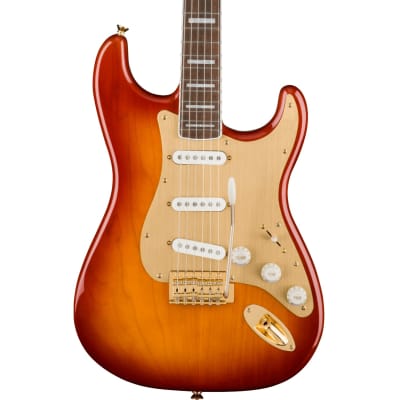 Immagine Squier by Fender 40th Anniversary Stratocaster Gold Ed. LRL Gold Anodized Pickguard  Sienna Sunburst - 1