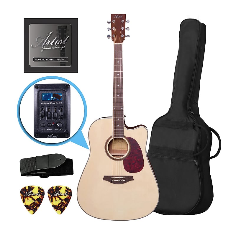 Artist LSPCEQ Natural Beginner Acoustic Electric Guitar Pack image 1