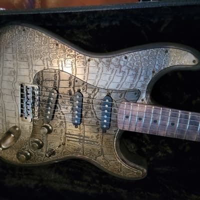 James Trussart Steel-O-Matic Silver Gator Stratocaster guitar image 2