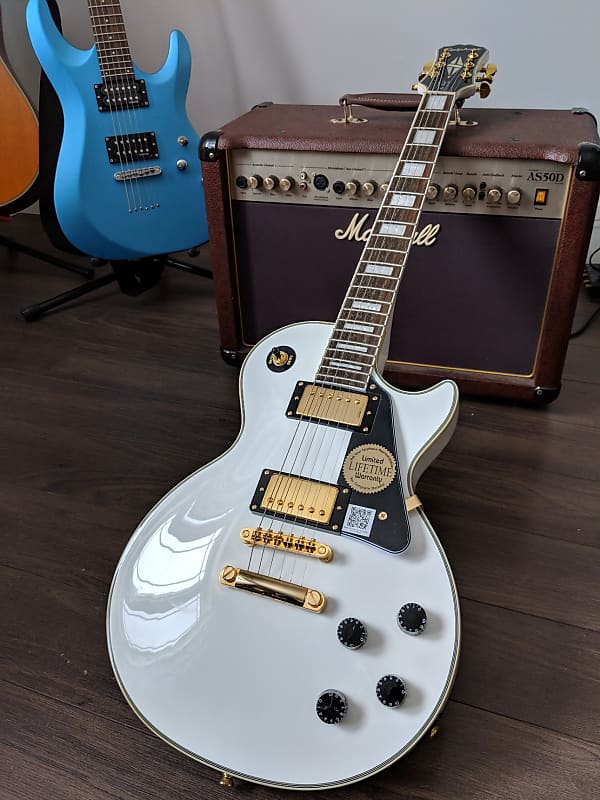 Epiphone Les Paul Custom Pro 2016 White | Reverb Sweden