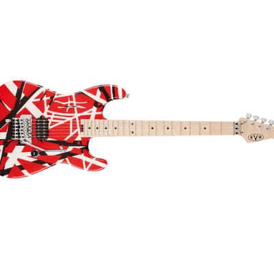 Used EVH Striped Series Electric Guitar - Red w/Black Stripes image 4