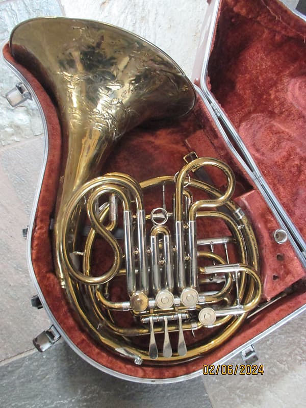 Selmer brand Double French Horn with case and mouthpiece. Reverb