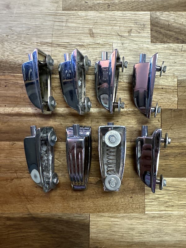 Ludwig Bass Drum Lugs (8) 1970s Chrome Reverb