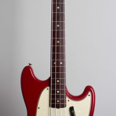 Fender  Mustang Bass Solid Body Electric Bass Guitar (1966), ser. #181321, black tolex hard shell case. image 8