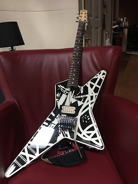 EVH Striped series star guitar Black and White Reverb Canada