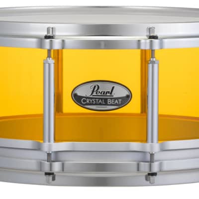 CRB1465/C732 Pearl Crystal Beat 14x6.5 Free Floating Snare Drum TANGERINE GLASS image 1
