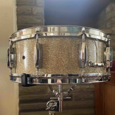 Pearl 5.5x14 Snare Drum Ginger Glitter 1960s image 6