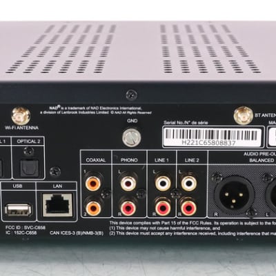 NAD C 658 BluOS Streaming DAC; Remote; MM Phono; (Open Box) image 5