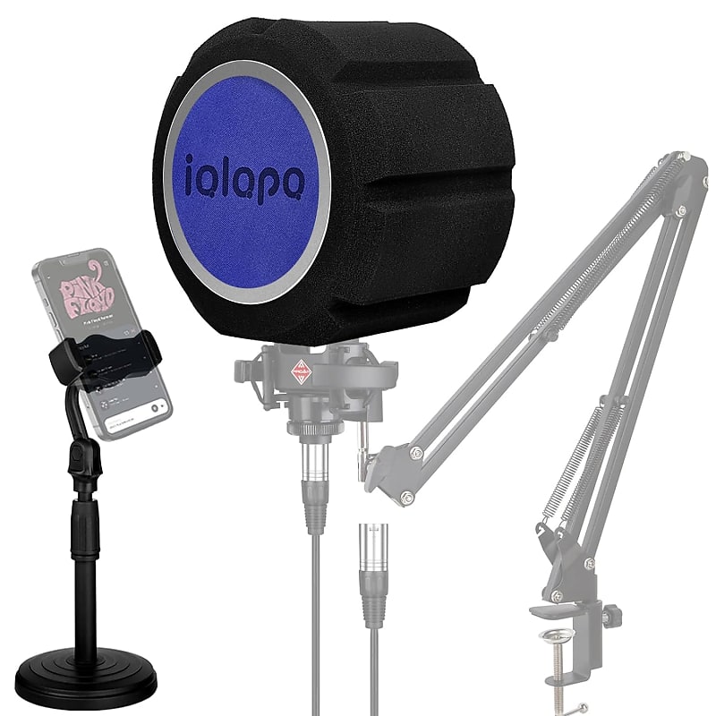 Professional Microphone Isolation Ball Shield - Superior Noise Cancellation  with Pop Filter and High-Density Sound Absorbing Foam - Studio Quality