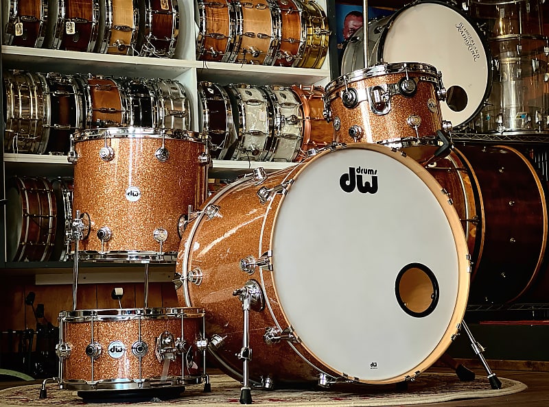 DW Drums Collectors Pure Maple Standard Drum Set - 9x13, 16x16, 18x24, 7x14 - Champagne Sparkle image 1