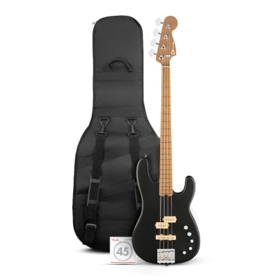 Charvel ProMod San Dimas PJ IV 4-String Right-Handed Bass Guitar (Satin Black) Bundle with Charvel Gig Bag and 7150's Pure Nickel Bass Strings for sale