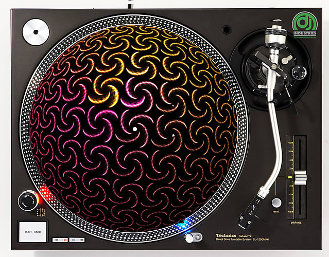 DJ Industries - Cyclone Orb - DJ slipmat for vinyl LP record player turntable  			