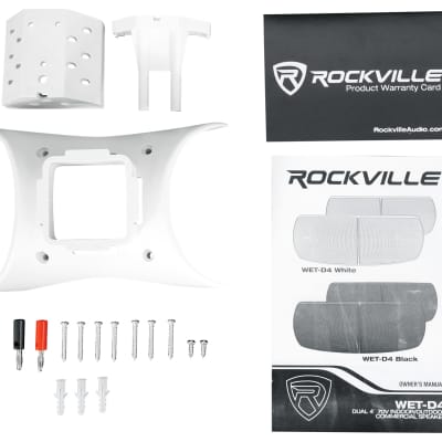 Rockville WET-D4 White Dual 4" Indoor/Outdoor Commercial/Restaurant 70V Speaker image 9