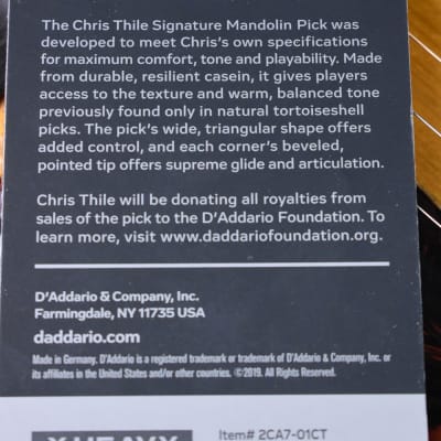 D'Addario Chris Thile Signature Casein Mandolin Pick 1.4 mm image 5