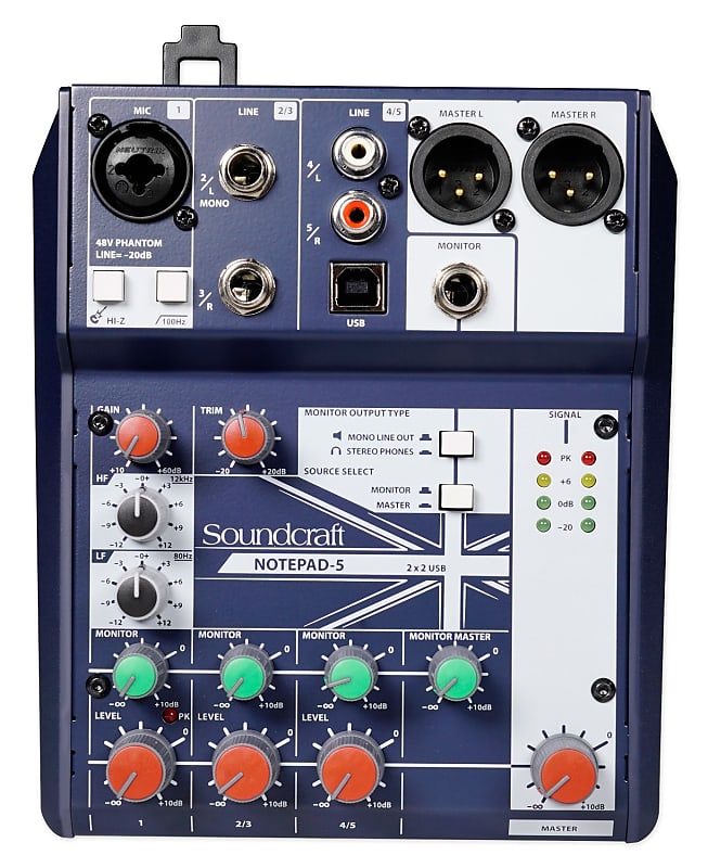 Soundcraft Notepad-5 Channel Podcast Mixer Podcasting Interface w/USB For Mac/PC image 1