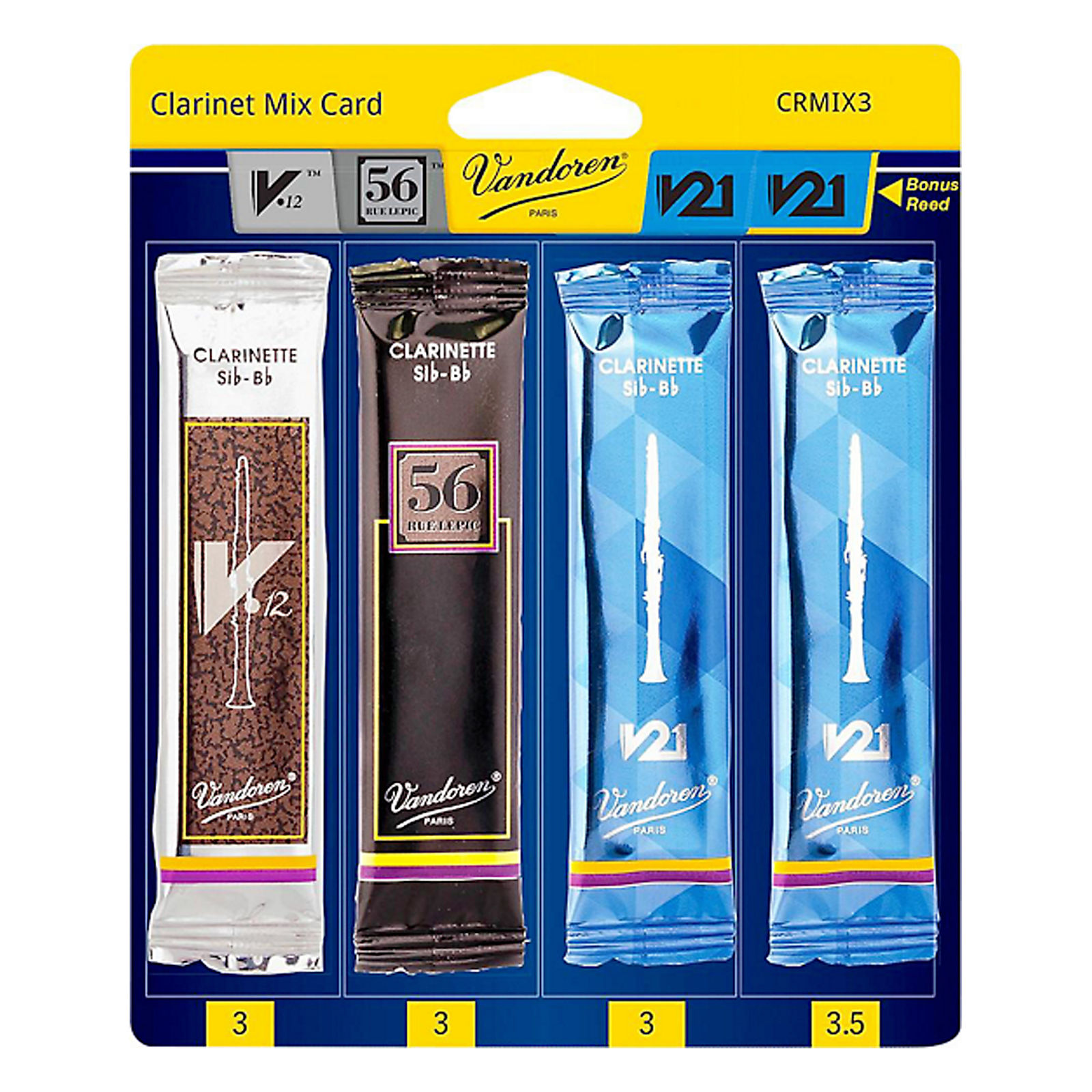 Vandoren CRMIXBB3 Bb Mix Card Reed Variety Pack Reverb UK
