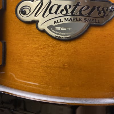 Pearl Masters MCX Maple Snare drum, 14"x5.5" liquid amber finish, 6-ply (2009) image 3